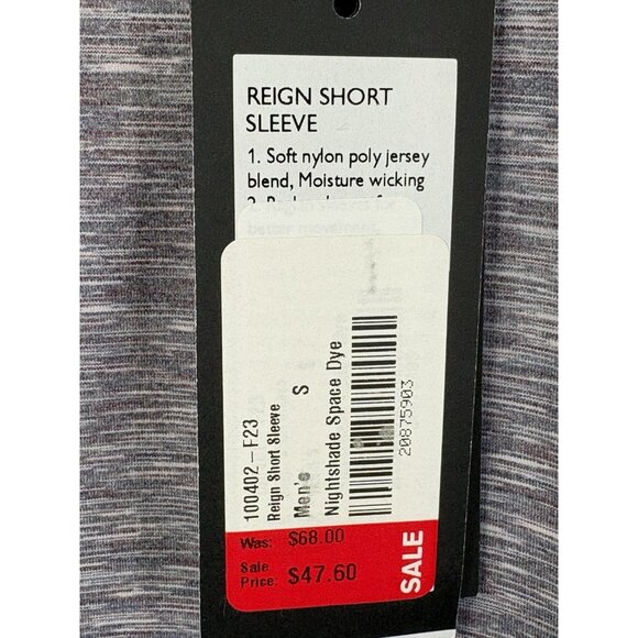 NWT Rhone Reign Short Sleeve Men’s Small Moisture Wicking Nightshade Space Dye - Picture 6 of 13